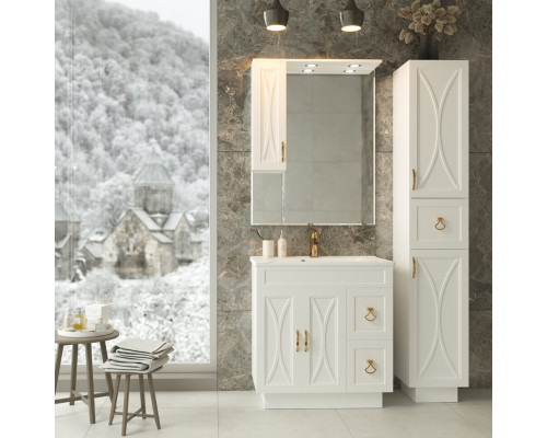 Заказать Амбра - 80 тумба белая с 2 ящ. в магазине сантехники Santeh-Crystal.ru