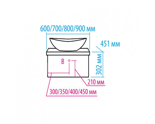 Купить Ива - 60 Тумба подвесная Графит пленка 1 ящ О в магазине сантехники Santeh-Crystal.ru