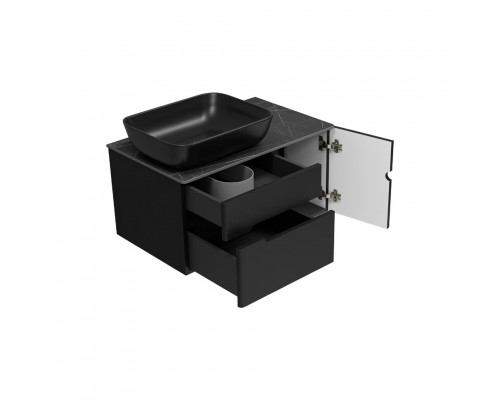 Приобрести Роял - 80 Тумба подвесная с 2 ящ. 1 дв. черный в магазине сантехники Santeh-Crystal.ru