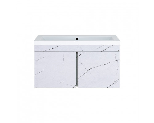 Купить Торос -100 Тумба подвесная прямая белый мрамор ПВХ в магазине сантехники Santeh-Crystal.ru
