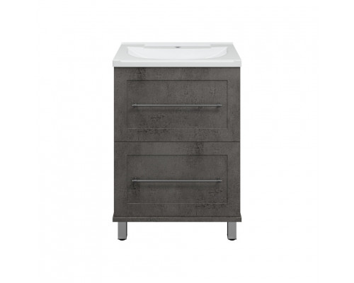 Заказать Марта - 60 Тумба напольная 2 ящ. темный бетон в магазине сантехники Santeh-Crystal.ru