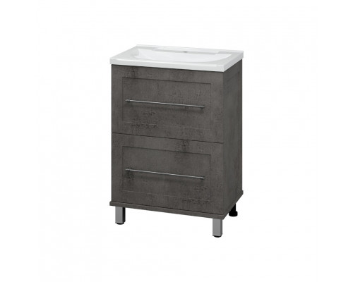 Заказать Марта - 60 Тумба напольная 2 ящ. темный бетон в магазине сантехники Santeh-Crystal.ru