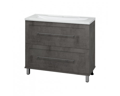 Купить Марта -100 Тумба напольная 2 ящ. темный бетон в магазине сантехники Santeh-Crystal.ru