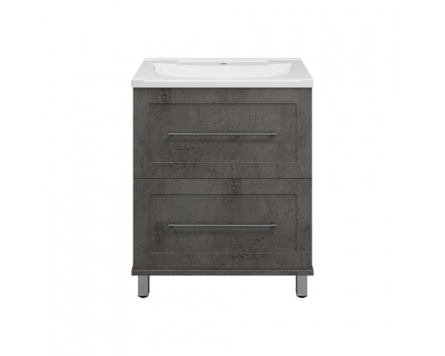 Купить Марта - 70 Тумба напольная 2 ящ. темный бетон в магазине сантехники Santeh-Crystal.ru