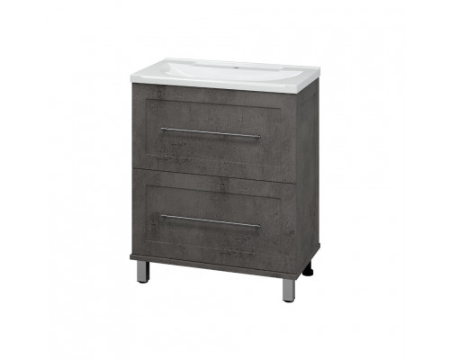 Купить Марта - 70 Тумба напольная 2 ящ. темный бетон в магазине сантехники Santeh-Crystal.ru