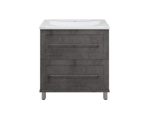 Приобрести Марта - 80 Тумба напольная 2 ящ. темный бетон в магазине сантехники Santeh-Crystal.ru