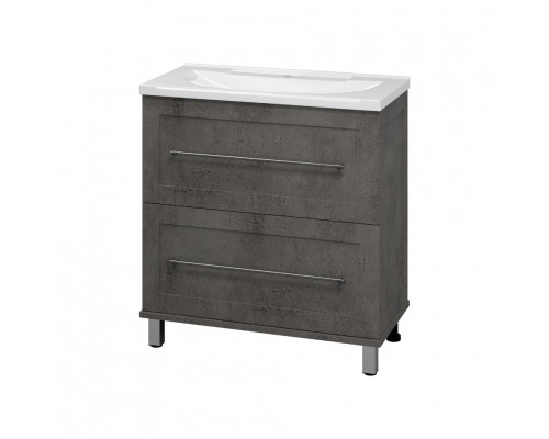 Приобрести Марта - 80 Тумба напольная 2 ящ. темный бетон в магазине сантехники Santeh-Crystal.ru