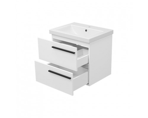 Купить Ненси - 60 Тумба подвесная 2 ящ белая мат. эмаль в магазине сантехники Santeh-Crystal.ru