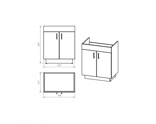 Заказать Амбра - 65 тумба прямая белая в магазине сантехники Santeh-Crystal.ru