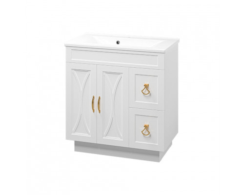 Заказать Амбра - 80 тумба белая с 2 ящ. в магазине сантехники Santeh-Crystal.ru