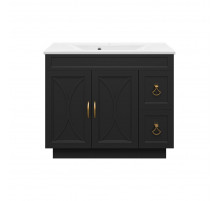 Амбра -100 Тумба черная матовая с 2 ящ.