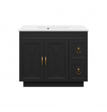 Амбра -100 Тумба черная матовая с 2 ящ.