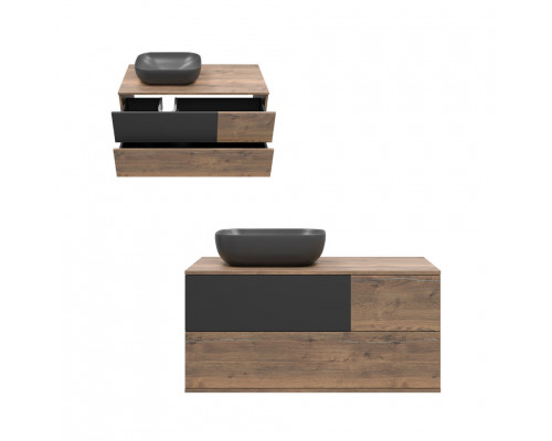 Приобрести Коломбо -100 Тумба подвесная 2 ящ. с отталк. лев. ДСП (Дуб Галифакс) в магазине сантехники Santeh-Crystal.ru