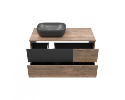 Приобрести Коломбо -100 Тумба подвесная 2 ящ. с отталк. лев. ДСП (Дуб Галифакс) в магазине сантехники Santeh-Crystal.ru