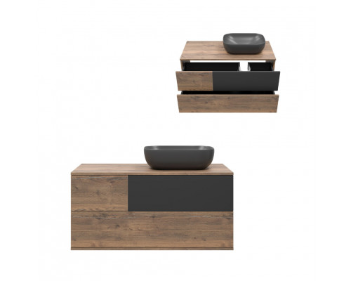 Приобрести Коломбо -100 Тумба подвесная 2 ящ. с отталк. прав. ДСП (Дуб Галифакс) в магазине сантехники Santeh-Crystal.ru