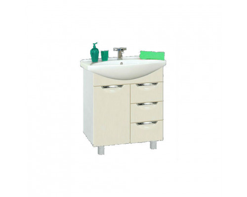 Купить Орхидея - 65 Тумба с 3 ящ. бежевая эмаль в магазине сантехники Santeh-Crystal.ru