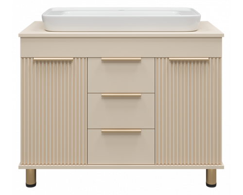 Заказать ENFIDA -100 Тумба напольная 3 ящ. бежевая мат. эмаль (Энфида) в магазине сантехники Santeh-Crystal.ru
