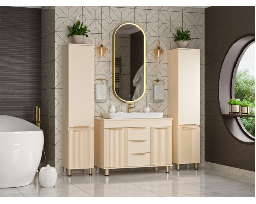 Заказать ENFIDA -100 Тумба напольная 3 ящ. бежевая мат. эмаль (Энфида) в магазине сантехники Santeh-Crystal.ru