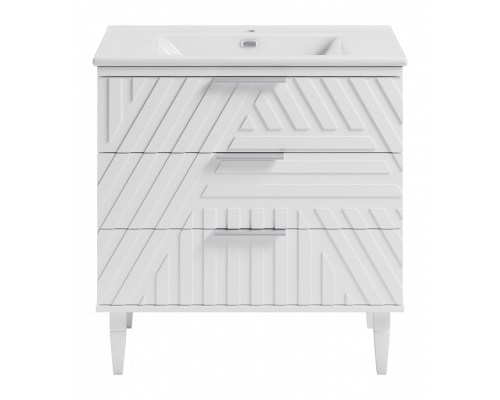 Купить ETNA - 85 Тумба напольная белая 3 ящ. (эмаль) в магазине сантехники Santeh-Crystal.ru