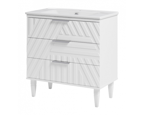 Купить ETNA - 85 Тумба напольная белая 3 ящ. (эмаль) в магазине сантехники Santeh-Crystal.ru
