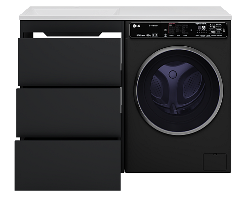 Приобрести GRAFIT - 60 Тумба напольная 3 ящ. Графит под стиральную машину ПВХ в магазине сантехники Santeh-Crystal.ru