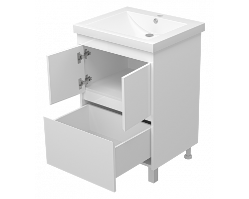 Приобрести Алиса - 58 тумба 1 ящ. напольная белая эмаль в магазине сантехники Santeh-Crystal.ru