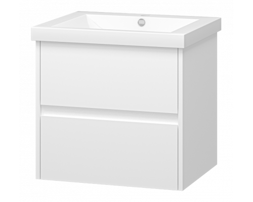 Купить Алиса - 58 тумба 2 ящ. подвесная белая эмаль в магазине сантехники Santeh-Crystal.ru