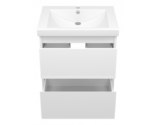 Купить Алиса - 58 тумба 2 ящ. подвесная белая эмаль в магазине сантехники Santeh-Crystal.ru