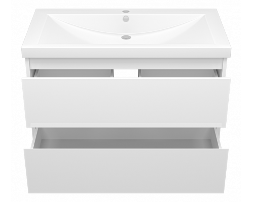 Заказать Алиса - 90 тумба 2 ящ. подвесная белая эмаль в магазине сантехники Santeh-Crystal.ru