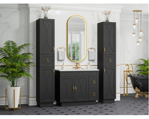 Купить Амбра -100 Тумба черная матовая с 2 ящ. в магазине сантехники Santeh-Crystal.ru