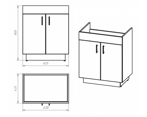 Заказать Амбра - 65 тумба прямая белая в магазине сантехники Santeh-Crystal.ru