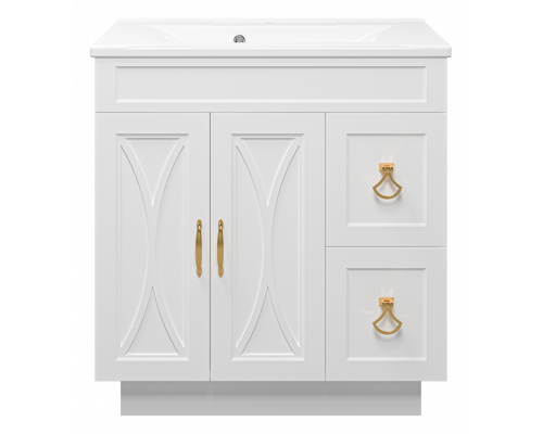 Заказать Амбра - 80 тумба белая с 2 ящ. в магазине сантехники Santeh-Crystal.ru