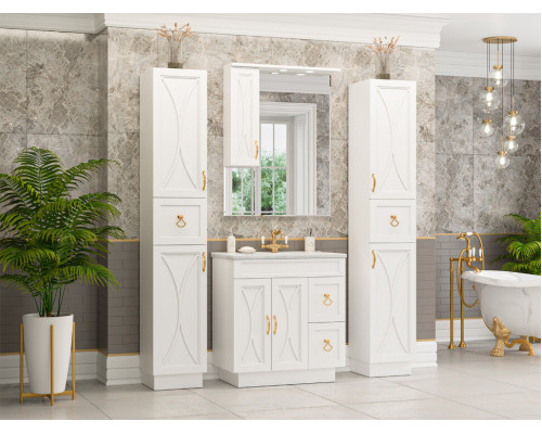 Заказать Амбра - 80 тумба белая с 2 ящ. в магазине сантехники Santeh-Crystal.ru