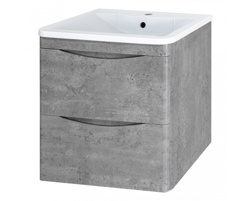 Заказать Атлантик -100 Тумба подвесная с 2 ящ. закруг. края серый камень в магазине сантехники Santeh-Crystal.ru