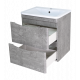 Заказать Атлантик -100 Тумба подвесная с 2 ящ. закруг. края серый камень в магазине сантехники Santeh-Crystal.ru