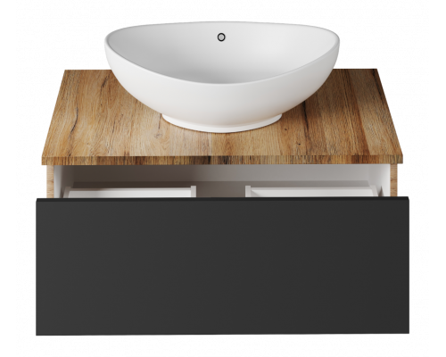 Купить Ива - 80 Тумба подвесная Графит пленка 1 ящ в магазине сантехники Santeh-Crystal.ru