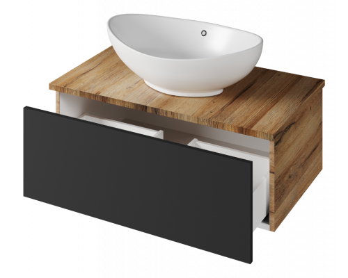 Купить Ива - 80 Тумба подвесная Графит пленка 1 ящ в магазине сантехники Santeh-Crystal.ru