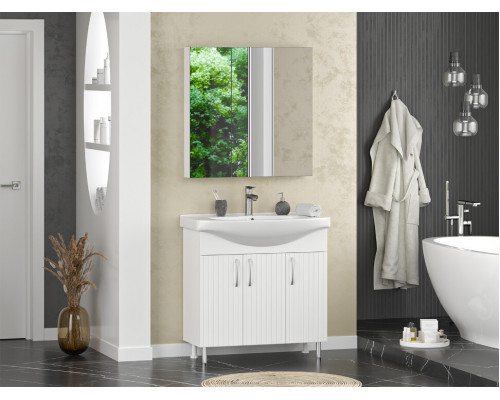 Заказать Изео - 85 Тумба напольная прямая 3 дв., (ПВХ) в магазине сантехники Santeh-Crystal.ru