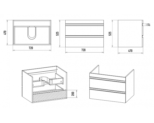 Заказать Ингрид - 75 Тумба подвесная с 2 ящ.эмаль в магазине сантехники Santeh-Crystal.ru