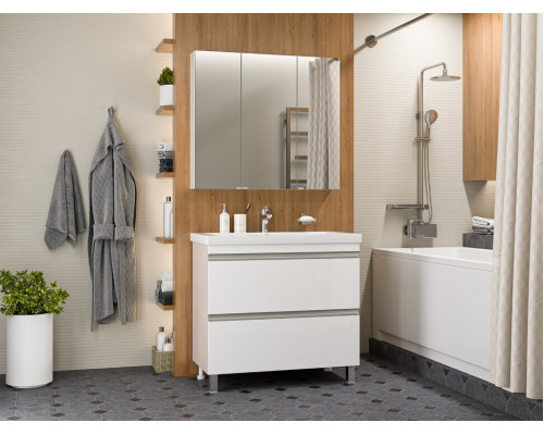 Приобрести Ингрид - 90 Тумба напольная с 2 ящ.эмаль в магазине сантехники Santeh-Crystal.ru