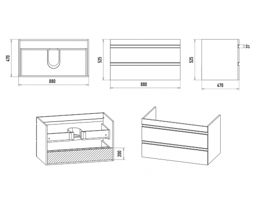 Приобрести Ингрид - 90 Тумба подвесная с 2 ящ.эмаль в магазине сантехники Santeh-Crystal.ru