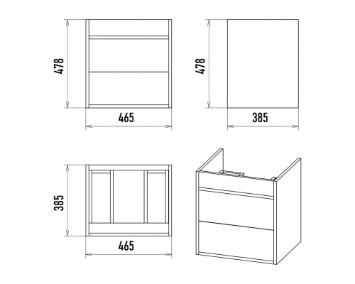 Приобрести Кедр - 50 Тумба подвесная с 2 ящ. в магазине сантехники Santeh-Crystal.ru