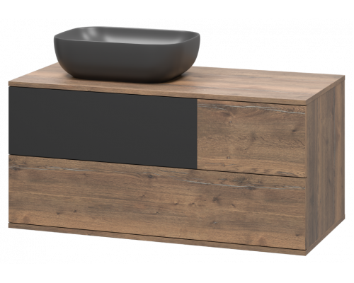 Приобрести Коломбо -100 Тумба подвесная 2 ящ. с отталк. лев. ДСП (Дуб Галифакс) в магазине сантехники Santeh-Crystal.ru