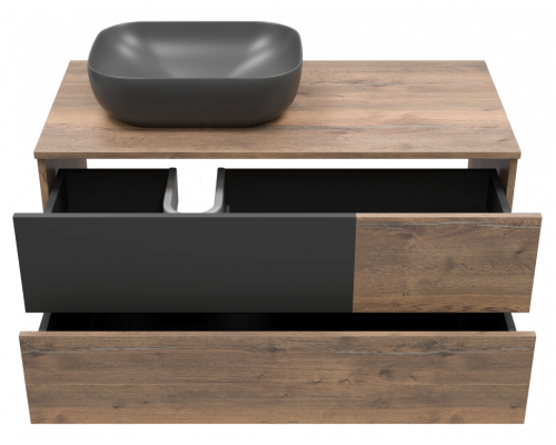 Приобрести Коломбо -100 Тумба подвесная 2 ящ. с отталк. лев. ДСП (Дуб Галифакс) в магазине сантехники Santeh-Crystal.ru