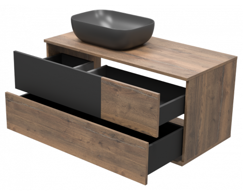 Приобрести Коломбо -100 Тумба подвесная 2 ящ. с отталк. лев. ДСП (Дуб Галифакс) в магазине сантехники Santeh-Crystal.ru