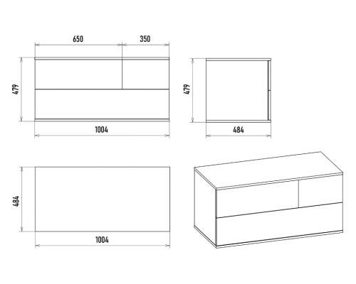 Приобрести Коломбо -100 Тумба подвесная 2 ящ. с отталк. лев. ДСП (Дуб Галифакс) в магазине сантехники Santeh-Crystal.ru