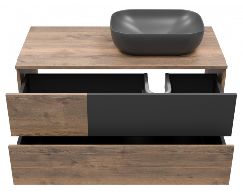 Приобрести Коломбо -100 Тумба подвесная 2 ящ. с отталк. прав. ДСП (Дуб Галифакс) в магазине сантехники Santeh-Crystal.ru