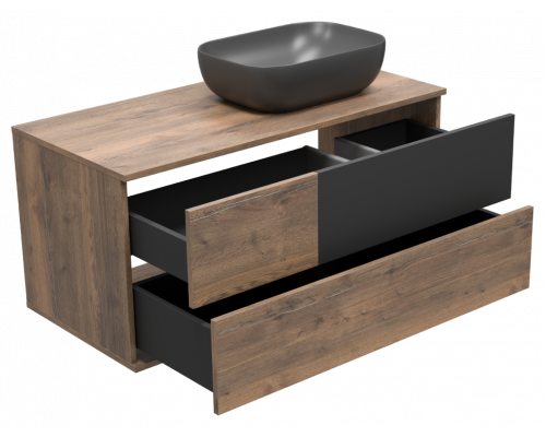 Приобрести Коломбо -100 Тумба подвесная 2 ящ. с отталк. прав. ДСП (Дуб Галифакс) в магазине сантехники Santeh-Crystal.ru