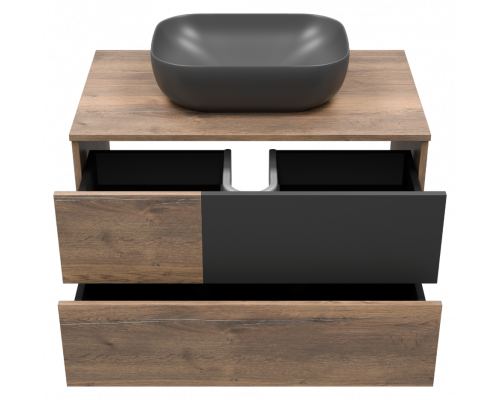 Заказать Коломбо - 80 Тумба подвесная 2 ящ. с отталк. ДСП (Дуб Галифакс) в магазине сантехники Santeh-Crystal.ru