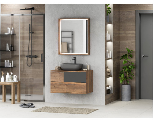 Заказать Коломбо - 80 Тумба подвесная 2 ящ. с отталк. ДСП (Дуб Галифакс) в магазине сантехники Santeh-Crystal.ru